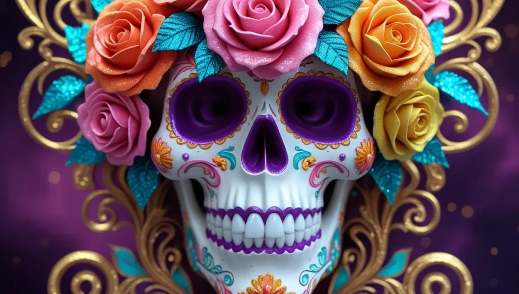 Free Download Sugar Skull Adorned || Copyemoji.online