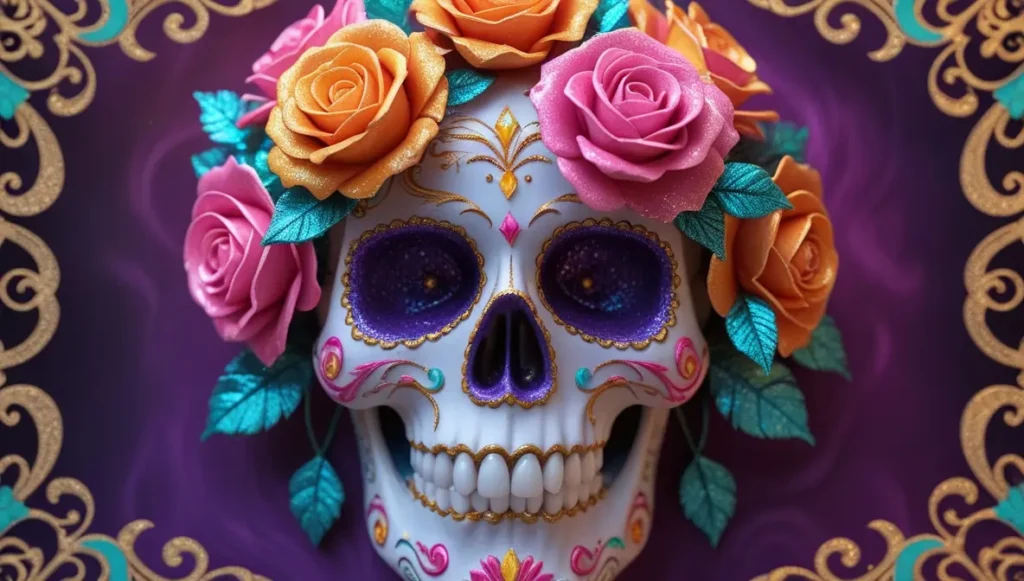 Free Download Sugar Skull Adorned || Copyemoji.online